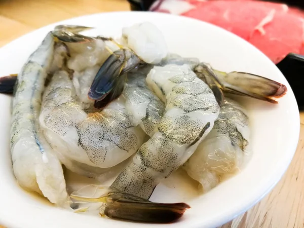 Udang udang mentah untuk sukiyaki — Stok Foto