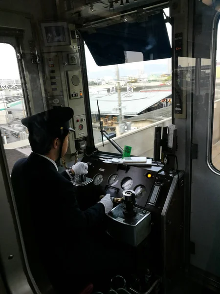 Denetleyicisi sürücü tren Himeji için — Stok fotoğraf