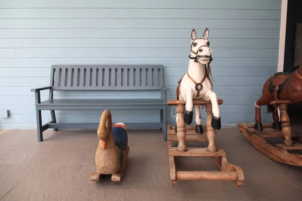 Antique rocking horse and duck