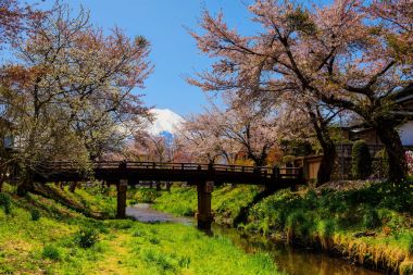 Oshino Hakkai, Yamanashi görünümünden Fuji