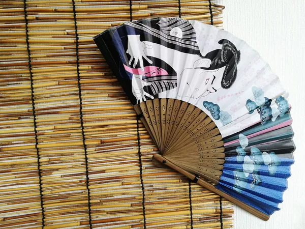 Japanese fan with traditional painting