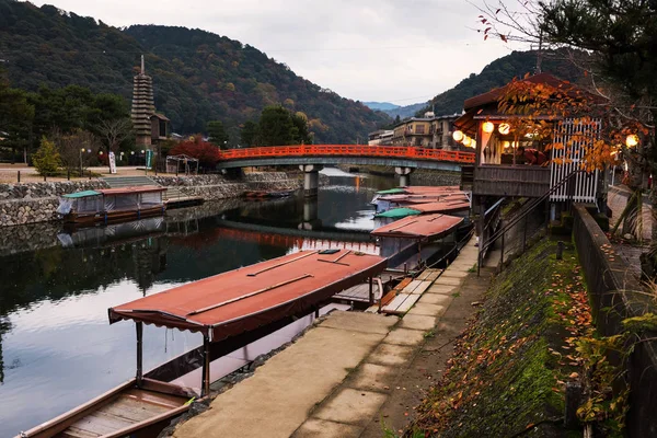 Rzekę Uji przed nocą, Kyoto — Zdjęcie stockowe