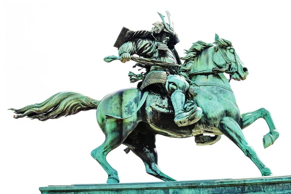 Samurai Kusunoki Masashige statue on white — Stock Photo, Image
