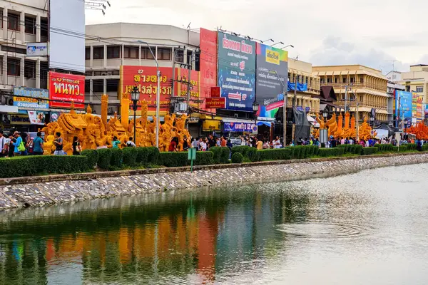 Carving Candle festival parata, Korat — Foto Stock