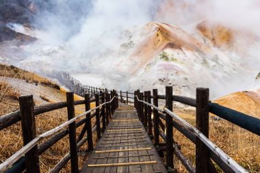  Jigokudani cehennem Vadisi, Noboribetsu, Japonya
