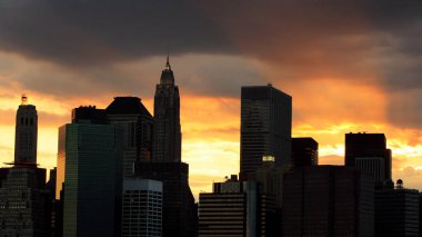 gün batımında, ABD New york skyline