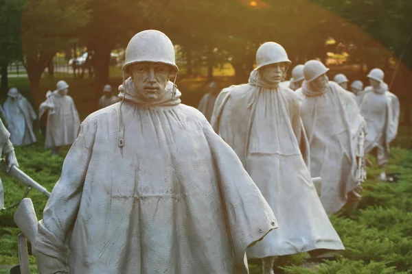 Korean War Veterans Memorial standbeelden, Dc — Stockfoto