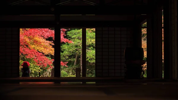 Туристы наслаждаются осенью в Нандзэн-дзи, Киото — стоковое фото