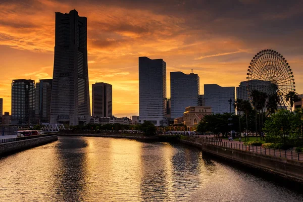 Minato Mirai al tramonto, Yokohama — Foto Stock