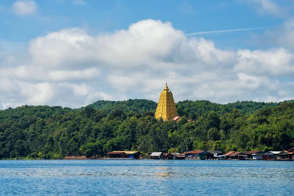 Pagoda Dorada Bodhgaya Casas Balsas Locales Con Bosque Arbóreo Contra — Foto de Stock