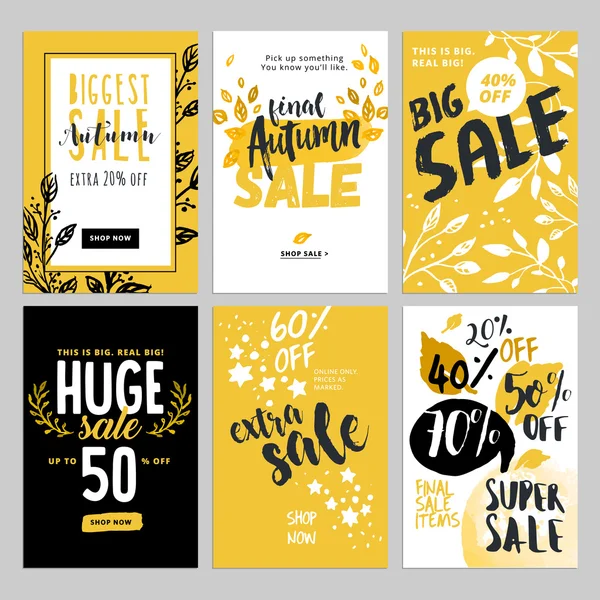 Social media sale banners, and ads web template set — Stock Vector