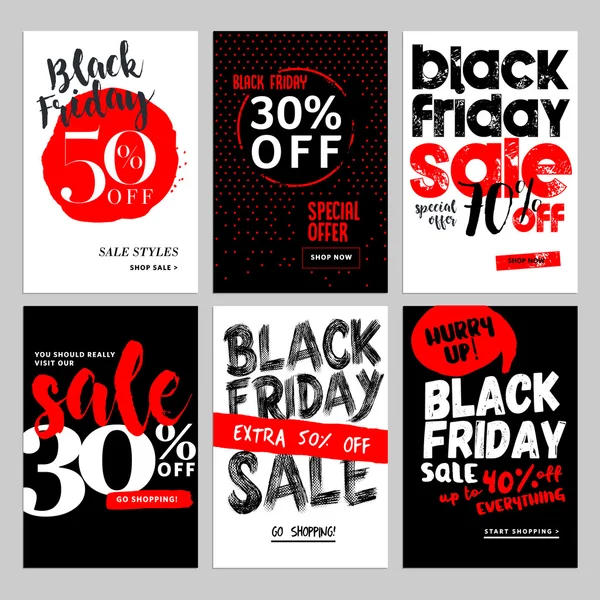 Set of mobile sale banners. Black Friday sale banners — Διανυσματικό Αρχείο