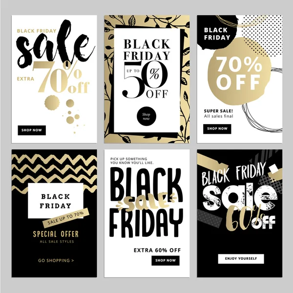 stock vector Set of mobile sale banners. Black Friday sale banners