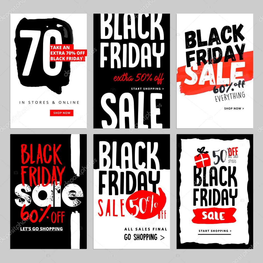 Set of mobile sale banners. Black Friday sale banners