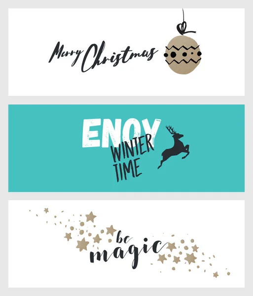 Set de banners de Navidad y Año Nuevo en las redes sociales — Vector de stock