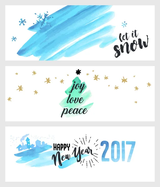 stock vector Set of Christmas and New Year social media banners