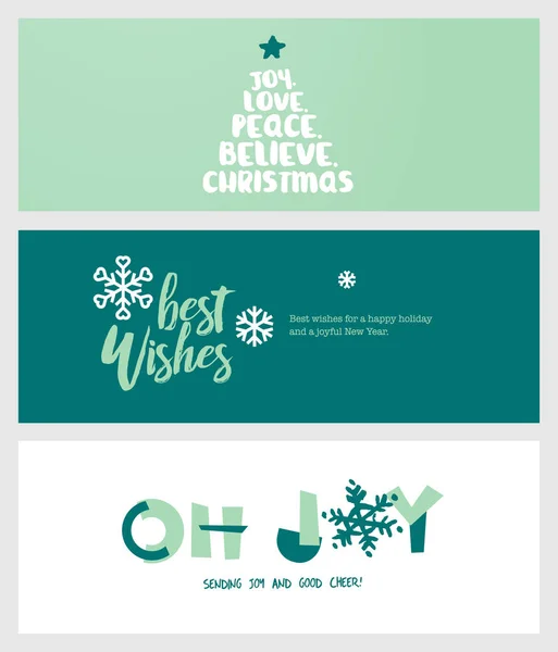 Set di banner di Natale e Capodanno sui social media — Vettoriale Stock