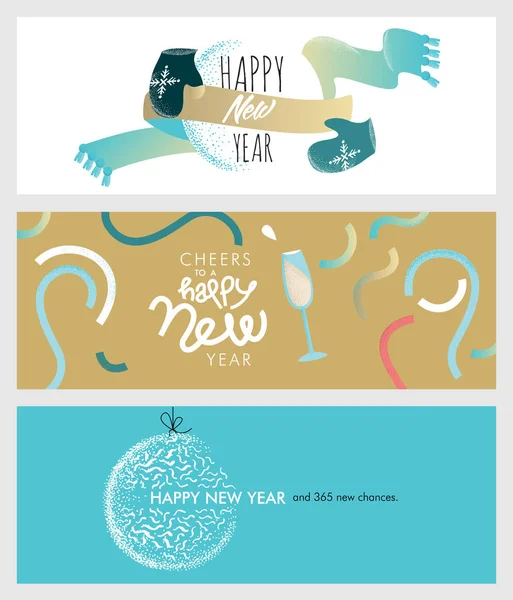 Set of Christmas and New Year social media banners — Stock Vector