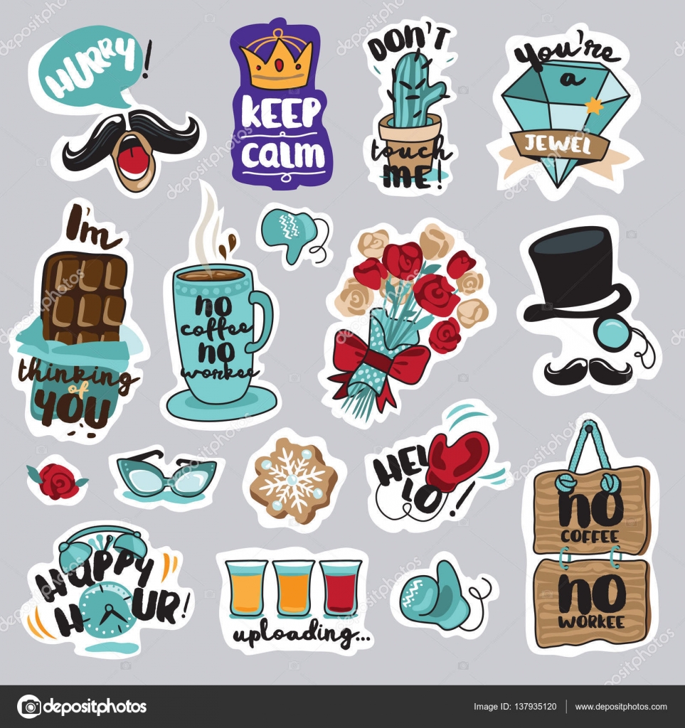 Set of funny stickers for social network Stock Vector Image by ©Variant #137935120 Set of funny stickers for social network Stock Vector Image by ©Variant #137935120