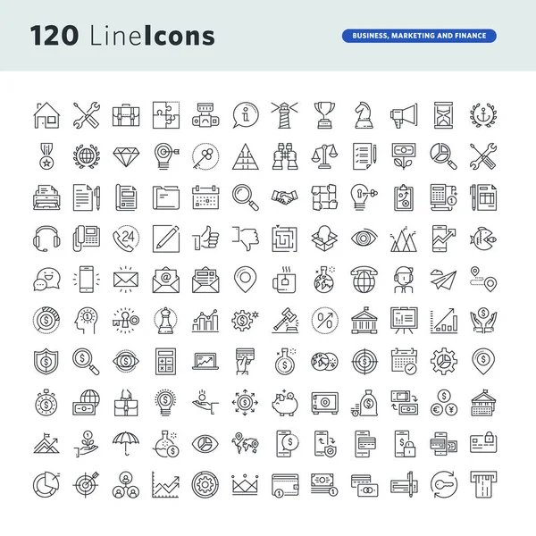 Set of premium concept icons for business, marketing and finance Stock Illustration