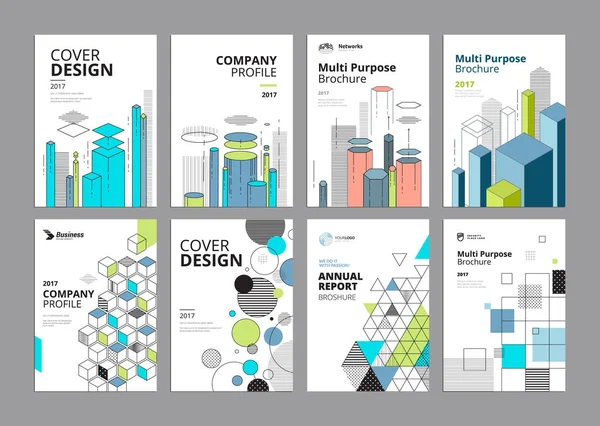 Set of modern business paper design templates — Stock Vector