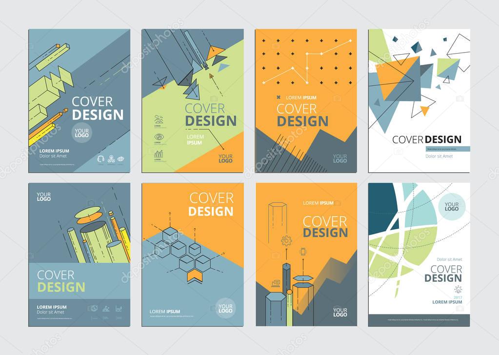Set of modern business paper design templates