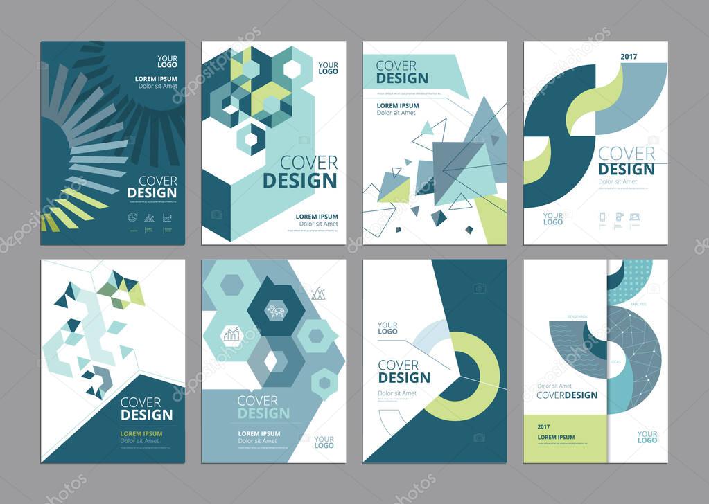 Vector illustrations of brochure covers, annual reports, flyer design layouts, business presentations, ads and magazine, business stationary collection.