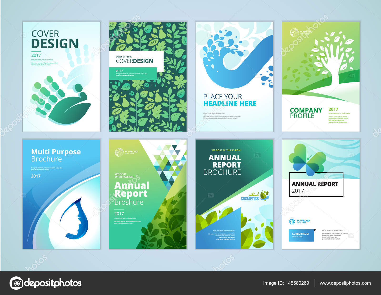 Natural and organic products brochure cover design and flyer layout