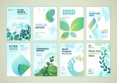 Doğa ve sağlık broşürü kapak tasarımı ve el ilanı düzen kalıp toplama