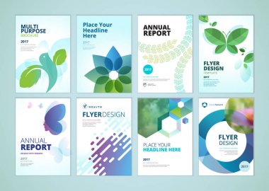 Güzellik ve doğal ürünler broşür kapak tasarımı ve el ilanı düzen kalıp toplama