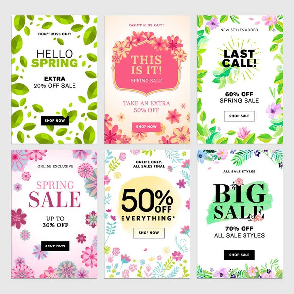 Spring sale banners. — Stock Vector