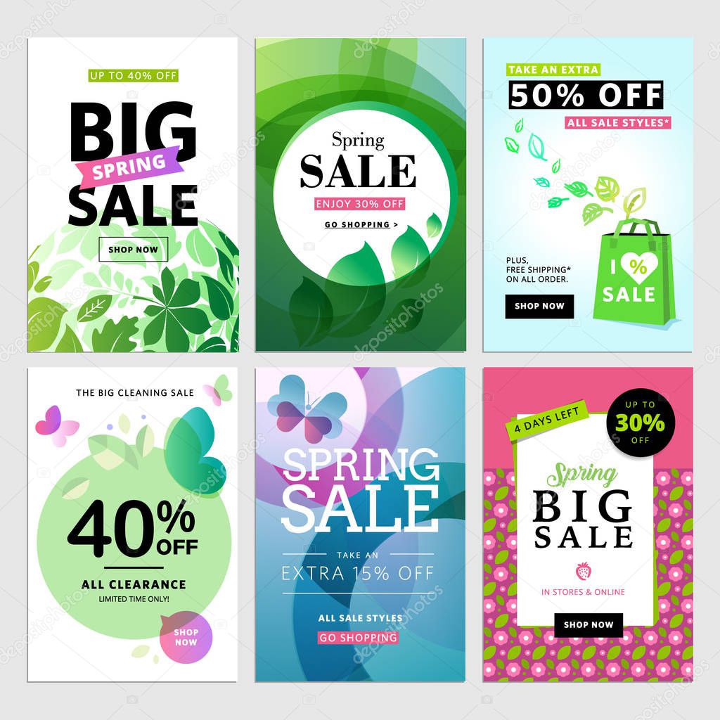 Set of social media sale banners, and ads web templates. 
