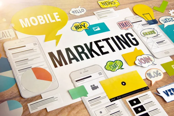 Conception de concept de marketing mobile — Photo