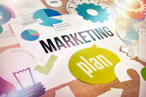 Design de conceito de plano de marketing — Fotografia de Stock