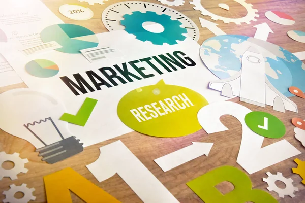 Diseño de concepto de investigación de marketing — Foto de Stock