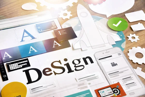 Conceito de design para designers gráficos e serviços de agências de design — Fotografia de Stock