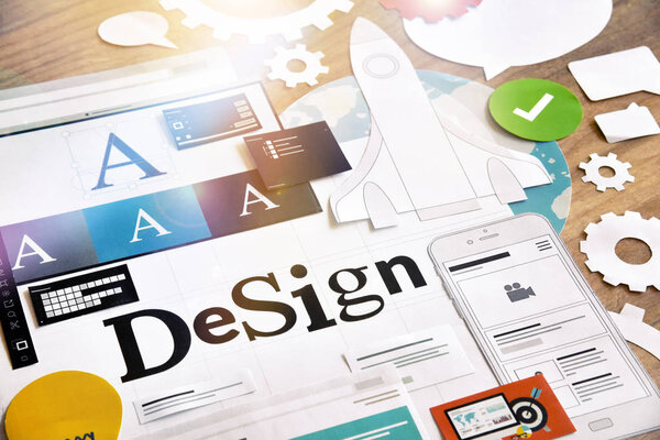 Design concept for graphic designers and design agencies services