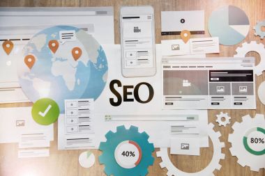 SEO konsept tasarımı web afiş için