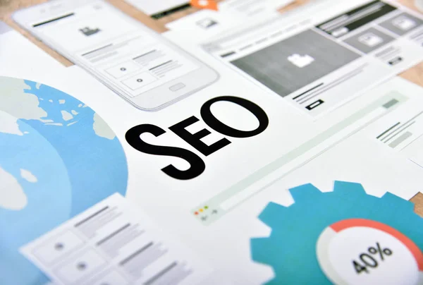 Diseño de conceptos SEO para banners web — Foto de Stock