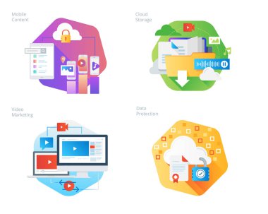 Malzeme tasarım simgeler mobil hizmetler ve çözümler, bulut depolama, video pazarlama, veri koruma için ayarlayın. Web tasarım, uygulamaları, mobil arayüz, infographics ve baskı tasarımı için UI/Ux seti. 