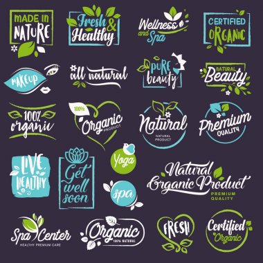 Kozmetik ve güzellik etiketleri ve öğeleri ayarla