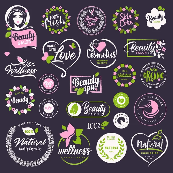 Kozmetik ve güzellik işaret ve öğeleri ayarla