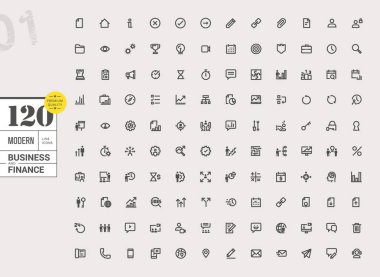 Modern iş hattı Icons set