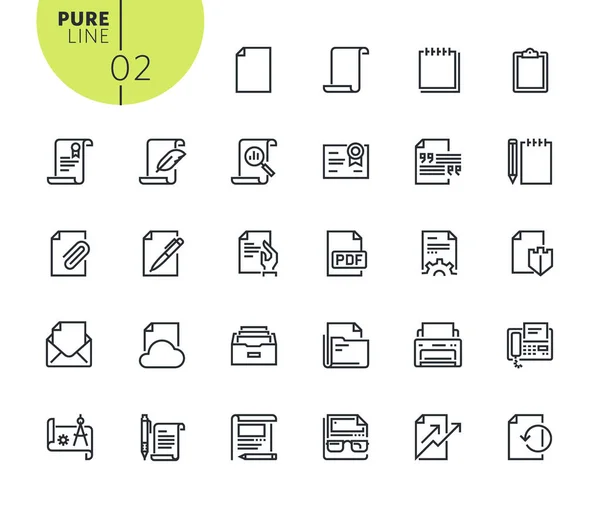 Ensemble d'icônes de flux de travail de bureau — Image vectorielle