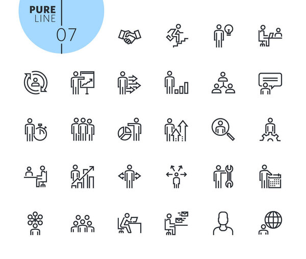 Set of business people concept icons    