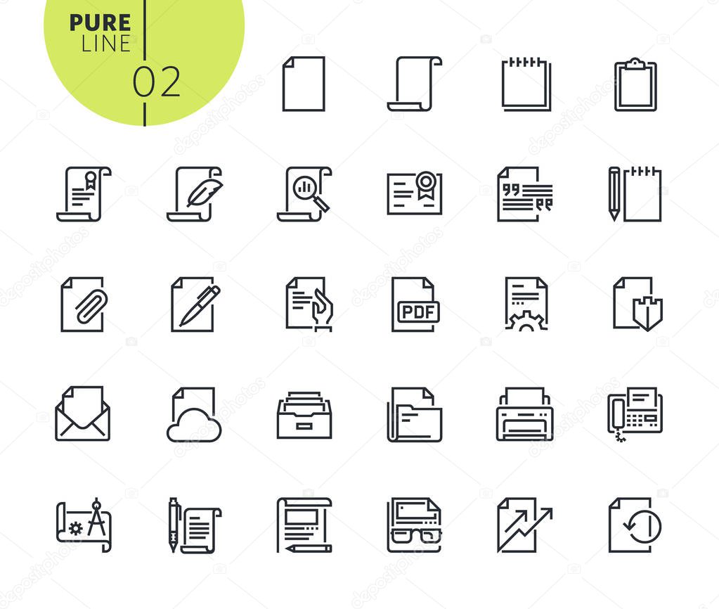 Set of office workflow icons   