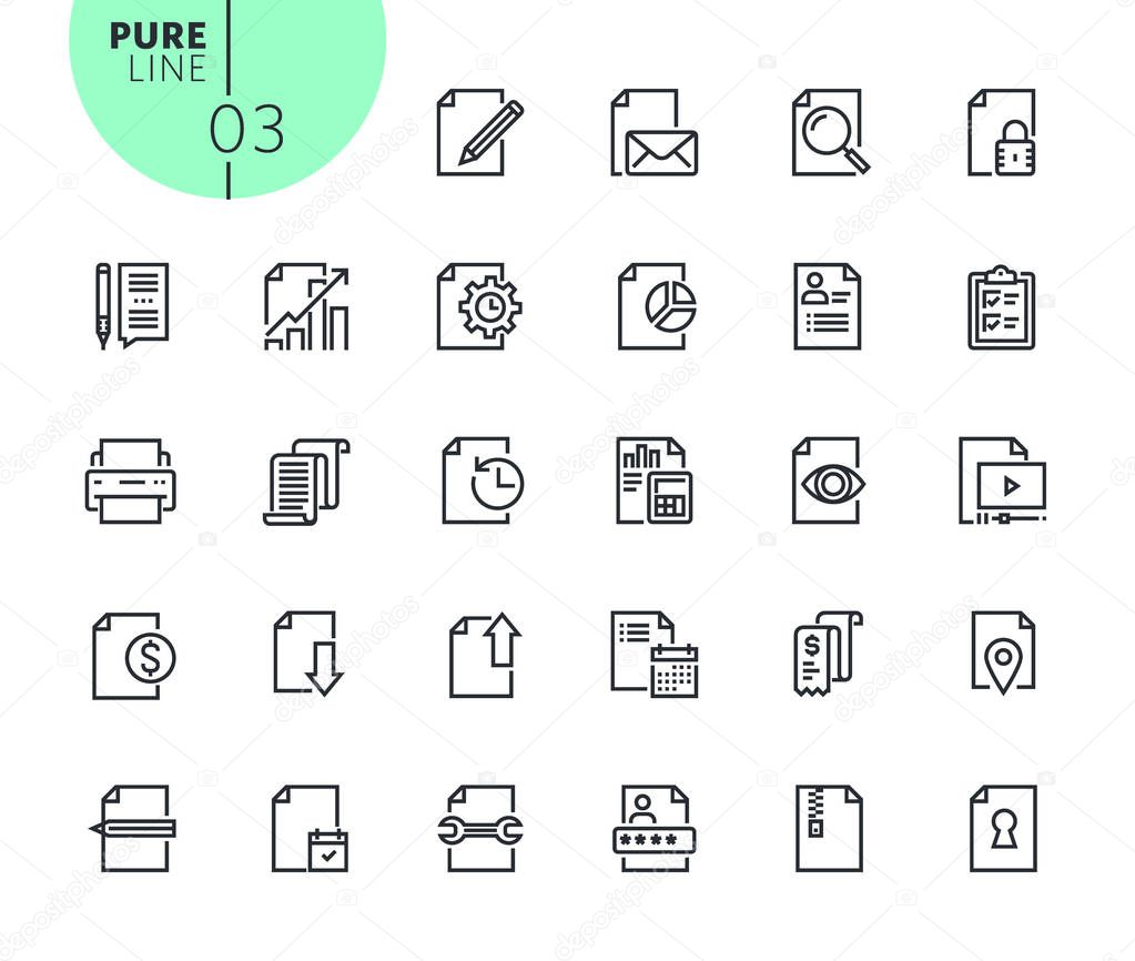 Set of business office icons   