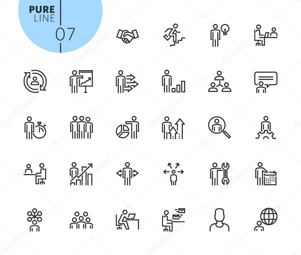 Set of business people concept icons    