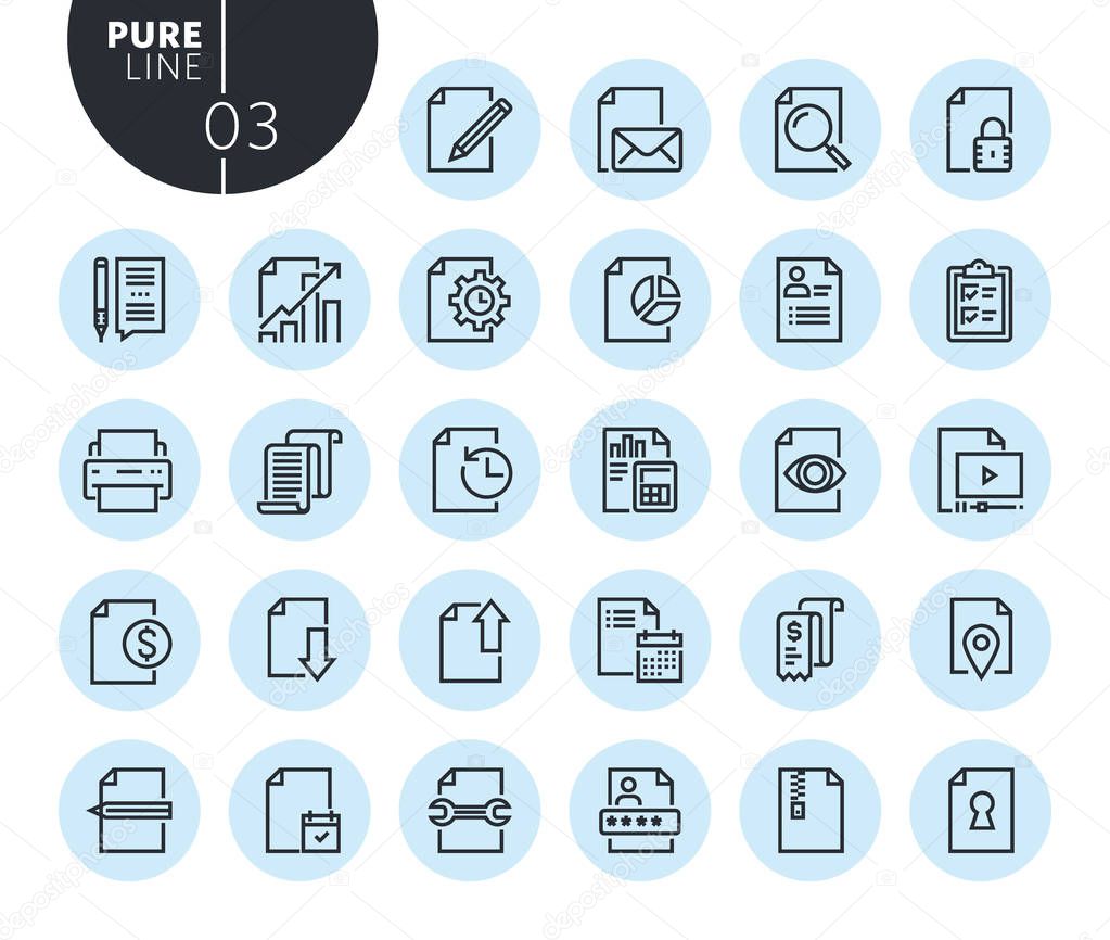 Collection of premium quality business office line icons. Outline concepts for web and app design and development. Modern vector illustration of thin line web symbols.
