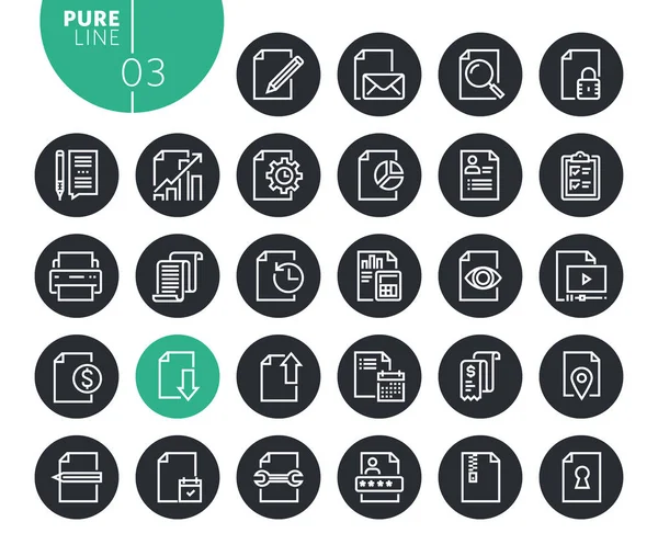 Ensemble d'icônes de ligne de bureau d'affaires modernes. Illustrations vectorielles pour la conception et le développement de sites Web et d'applications. Symboles Web de contour de qualité supérieure — Image vectorielle